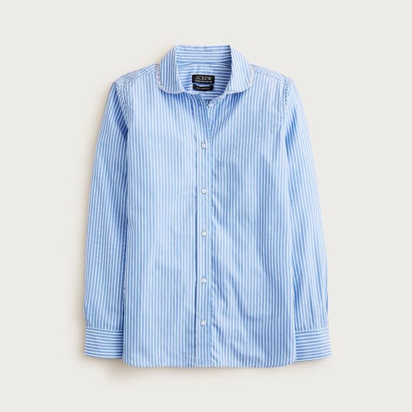J.Crew Jules Club-Collar Shirt in Striped Cotton Poplin Size 8 NWT - Picture 4 of 8